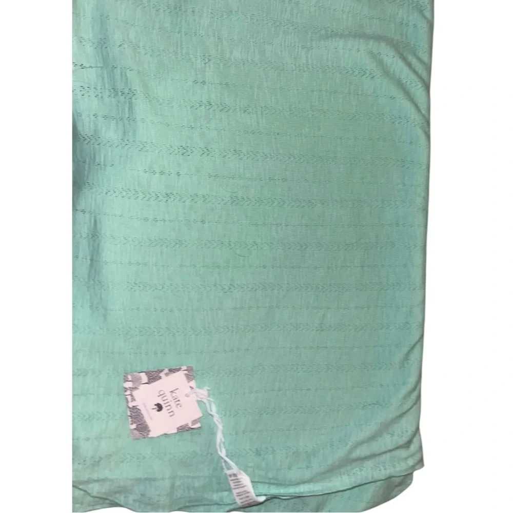 NWT Kate Quinn Organic Cotton Green Blanket Swaddle - 40” x 48” - Single Layer